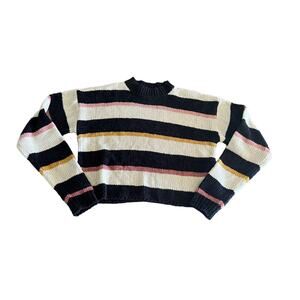 Volcom Sweater Womens XS Multicolor Pullover Knit Crop Oversized A20